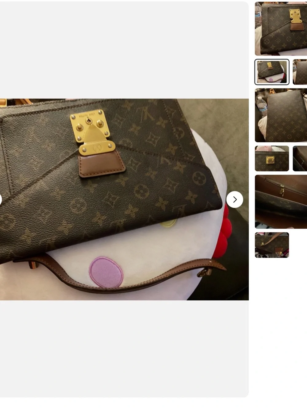 Louis Vuitton Monogram Canvas Shoulder Bag with Gold Hardware